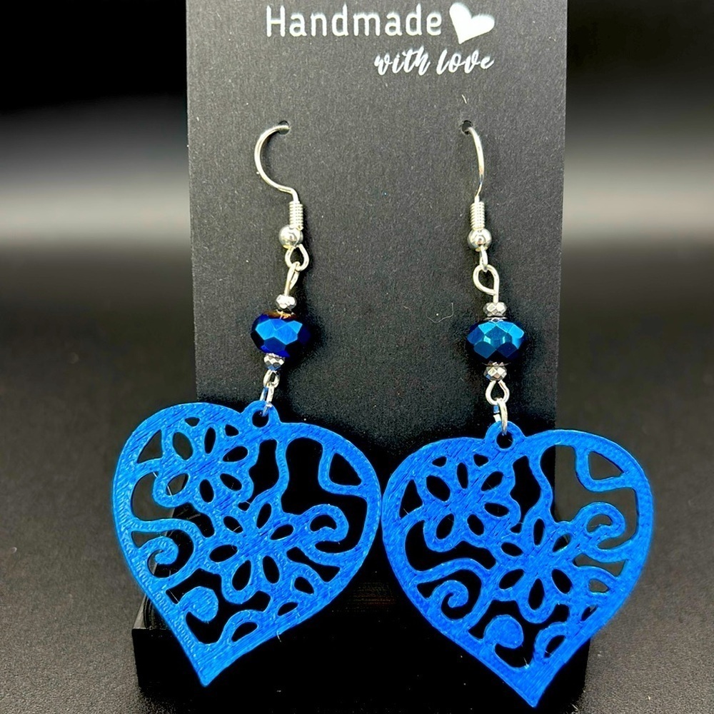Heart With Flowers Earrings
